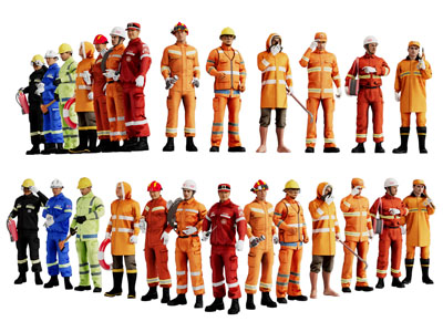 现代消防员 男人 多人 人物3d模型 现代消防员 男人 多人 人物