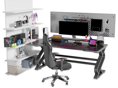 现代电竞桌 书桌椅组合3d模型 现代电竞桌 书桌椅组合
