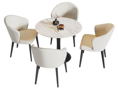 现代洽谈休闲餐桌椅组合3d模型 现代洽谈休闲餐桌椅组合