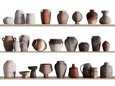 现代陶艺陶瓷器皿 摆件组合