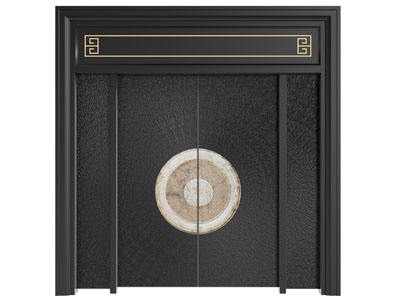 新中式双开门 大门3d模型 新中式双开门 大门