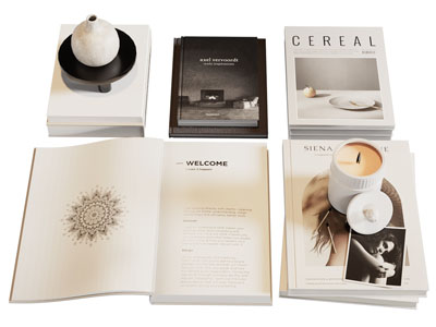 现代书本 烛台 摆件组合