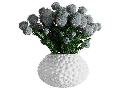 现代陶瓷花瓶花卉3d模型 现代陶瓷花瓶花卉