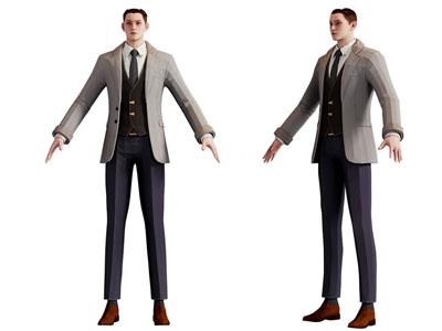 现代穿西服的男人 人物3d模型 现代穿西服的男人 人物