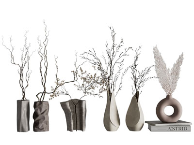 侘寂风花瓶花卉摆件组合