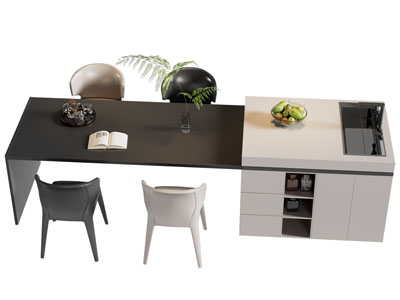 现代吧台餐桌椅组合3d模型 现代吧台餐桌椅组合