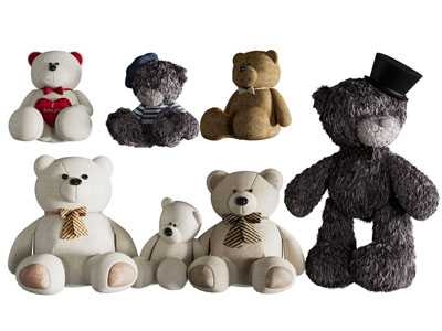 现代儿童玩具布偶熊 摆件组合