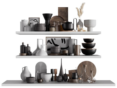 现代碗碟茶杯 厨房用品摆件组合