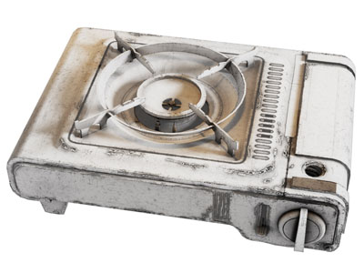 现代破旧的煤气炉 火炉