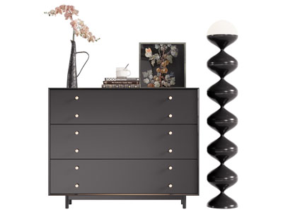 法式玄关柜 边柜 落地灯3d模型 法式玄关柜 边柜 落地灯