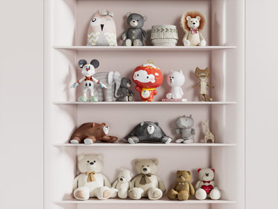 现代儿童玩偶 布偶 摆件组合