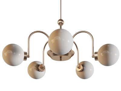 现代轻奢球星灯罩吊灯3d模型 现代轻奢球星灯罩吊灯