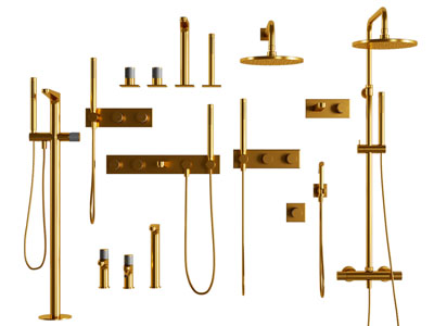 现代轻奢金色淋浴花洒