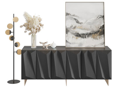 现代玄关柜 边柜 装饰画3d模型 现代玄关柜 边柜 装饰画