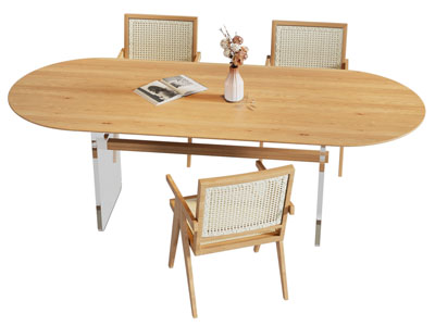 现代椭圆形餐桌椅组合3d模型 现代椭圆形餐桌椅组合