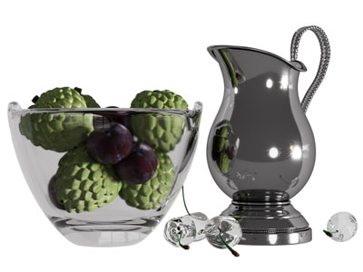 现代玻璃器皿果盘 水壶摆件组合