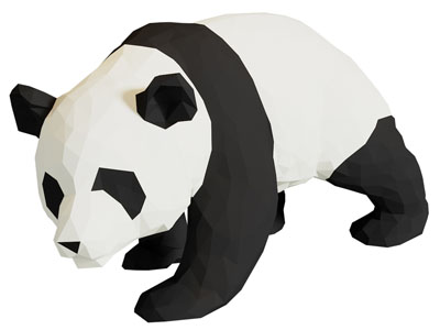 现代几何熊猫雕塑雕刻3d模型 现代几何熊猫雕塑雕刻