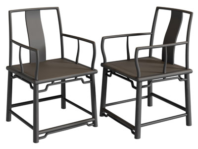 新中式扶手椅子 休闲椅子3d模型 新中式扶手椅子 休闲椅子