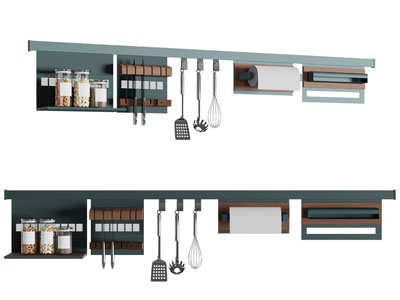 现代汤勺 铲子 调料瓶 厨具挂架