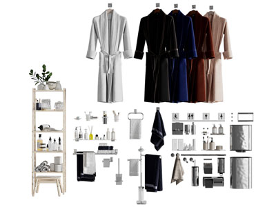 现代洗护用品 毛巾架 浴袍 卫浴柜架