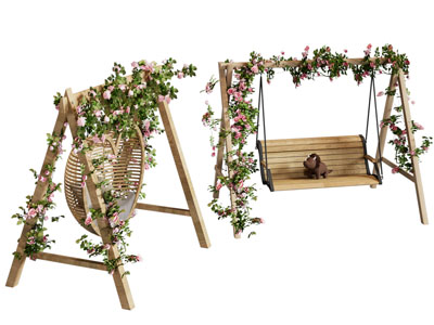 现代花架 秋千架 吊椅