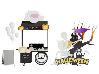 现代万圣节花车美陈
