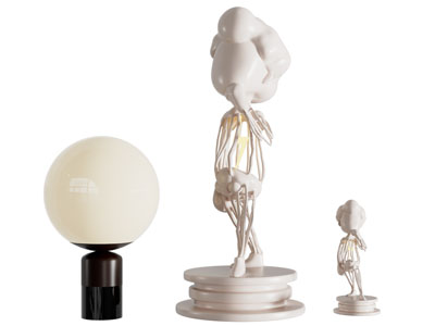 现代台灯 抽象小人雕塑摆件组合