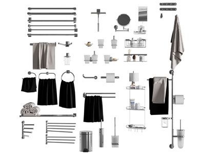 现代洗护用品 毛巾架 卫浴柜架