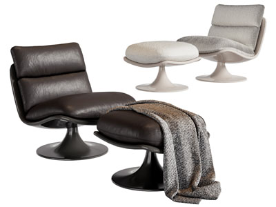 现代休闲椅子 脚踏