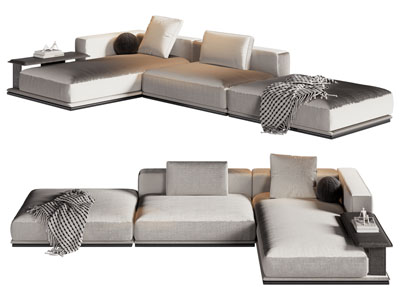 现代转角多人沙发