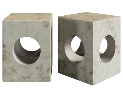 现代方形石凳子