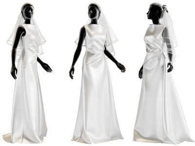 现代婚纱模特3d模型 现代婚纱模特