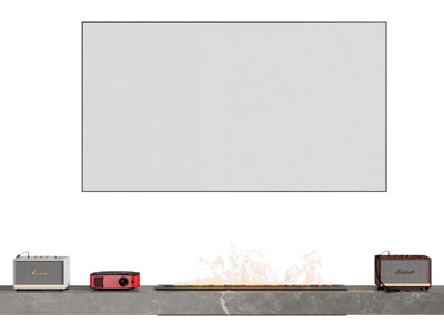 现代电视柜 投影幕布3d模型 现代电视柜 投影幕布