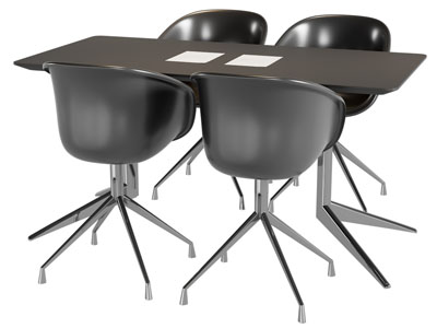 现代长方形餐桌椅组合3d模型 现代长方形餐桌椅组合