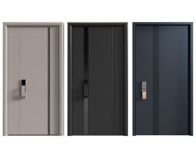 现代密码锁入户门 防盗门 大门3d模型 现代密码锁入户门 防盗门 大门