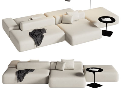 现代双向多人沙发