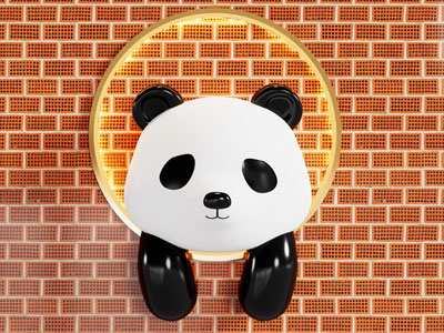 现代网红打卡点 熊猫装饰背景墙 美陈3d模型 现代网红打卡点 熊猫装饰背景墙 美陈