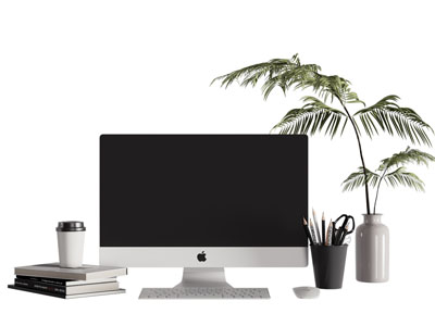 现代苹果显示屏 书本 笔筒 花瓶摆件组合