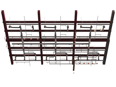 工业风loft管道天花吊顶3d模型 工业风loft管道天花吊顶