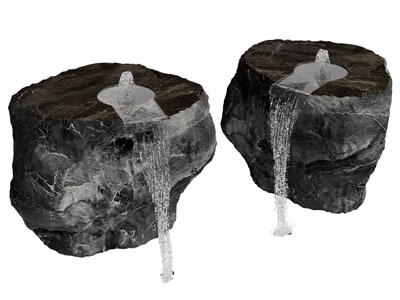 现代石头瀑布水景 景观园艺小品3d模型 现代石头瀑布水景 景观园艺小品