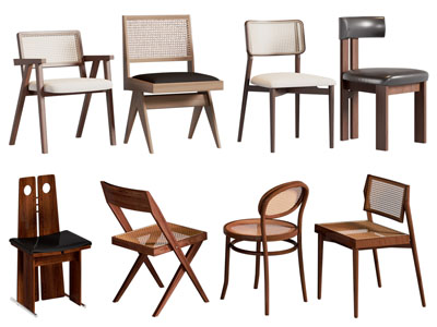 侘寂风实木休闲椅子 餐椅