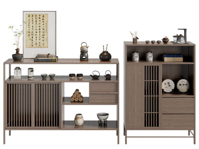 新中式中古风茶水柜 边柜