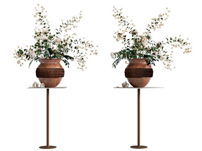 现代陶艺花瓶花卉 摆件组合3d模型 现代陶艺花瓶花卉 摆件组合