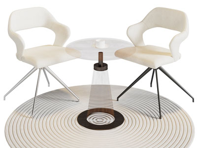 现代休闲椅子 亚克力边几