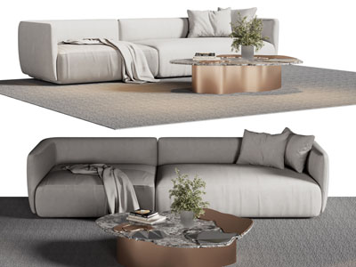 现代多人沙发 茶几组合