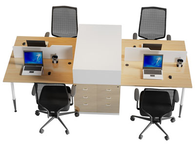 现代办公桌椅组合3d模型 现代办公桌椅组合