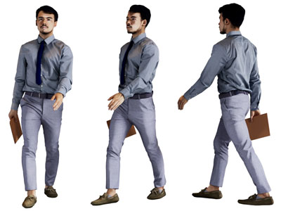 现代拿着公文包的男人 人物3d模型 现代拿着公文包的男人 人物