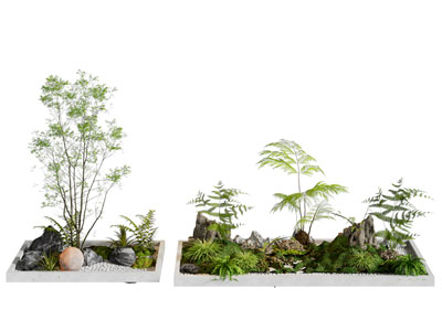 现代花池石子 植被景观园艺小品3d模型 现代花池石子 植被景观园艺小品