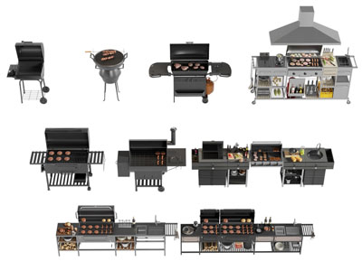 现代烧烤炉 户外烧烤架 烧烤台