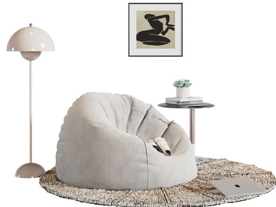 现代懒人沙发 落地灯3d模型 现代懒人沙发 落地灯